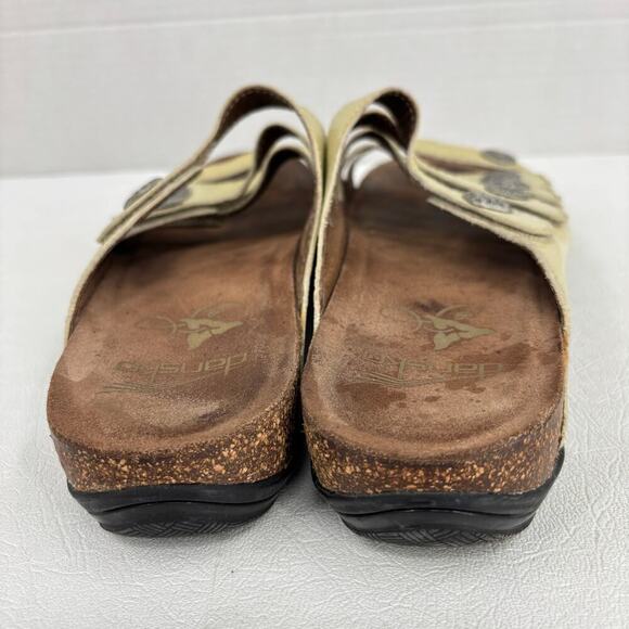 Dansko Janie Slide Sandals Size EU 38 Leather Light Beige Adjustable Strappy - Picture 8 of 10